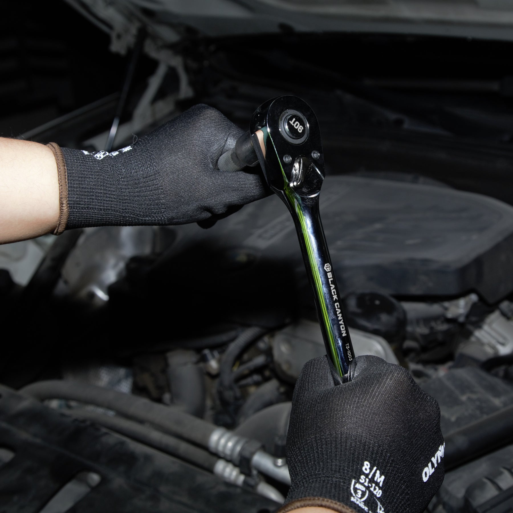 Polyurethane Dipped Knit Gloves, 13ga, M/8, Black, 12 pairs