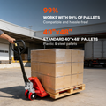 Standard Manual Pallet Jack, 48" x 27", 5500lb Capacity, Red