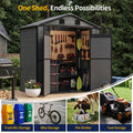 NORTHSKY Outdoor Storage Shed, 6 x 4.5 FT Plastic Storage Shed with Floor