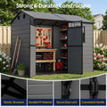 NORTHSKY 8x6 FT Resin Storage Shed with Floor, Outdoor Shed for Backyard