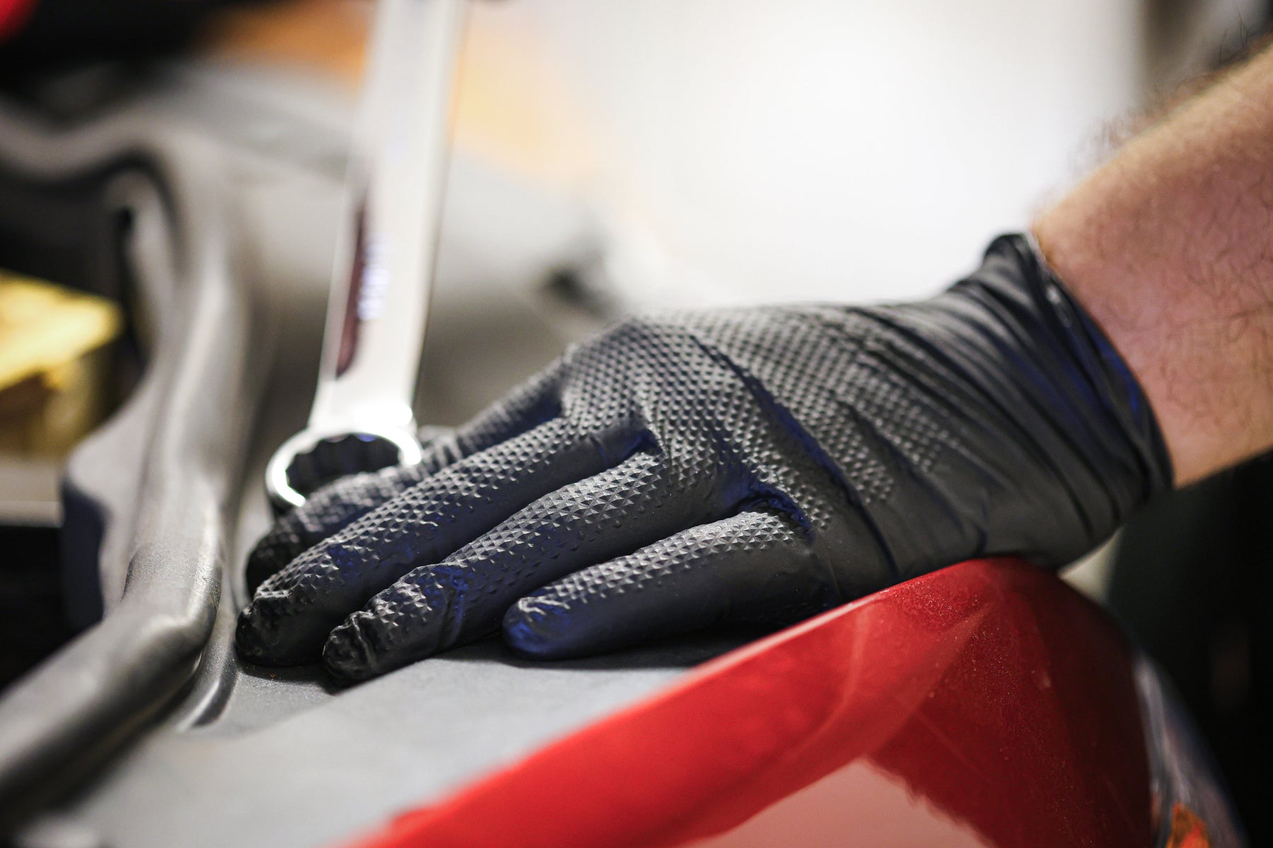 6 mil Disposable Nitrile Gloves, Black, Diamond Grip, XL, 100 ct