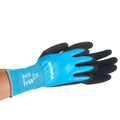 Latex Double-Dipped Knit Gloves, 13ga, L/9,  Blue/Black, 12 Pairs