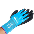 Latex Double-Dipped Knit Gloves, 13ga, XXL/11,  Blue/Black, 12 Pairs