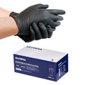 8 mil Disposable Nitrile Gloves, Black, Grain Grip, Large, 100 ct
