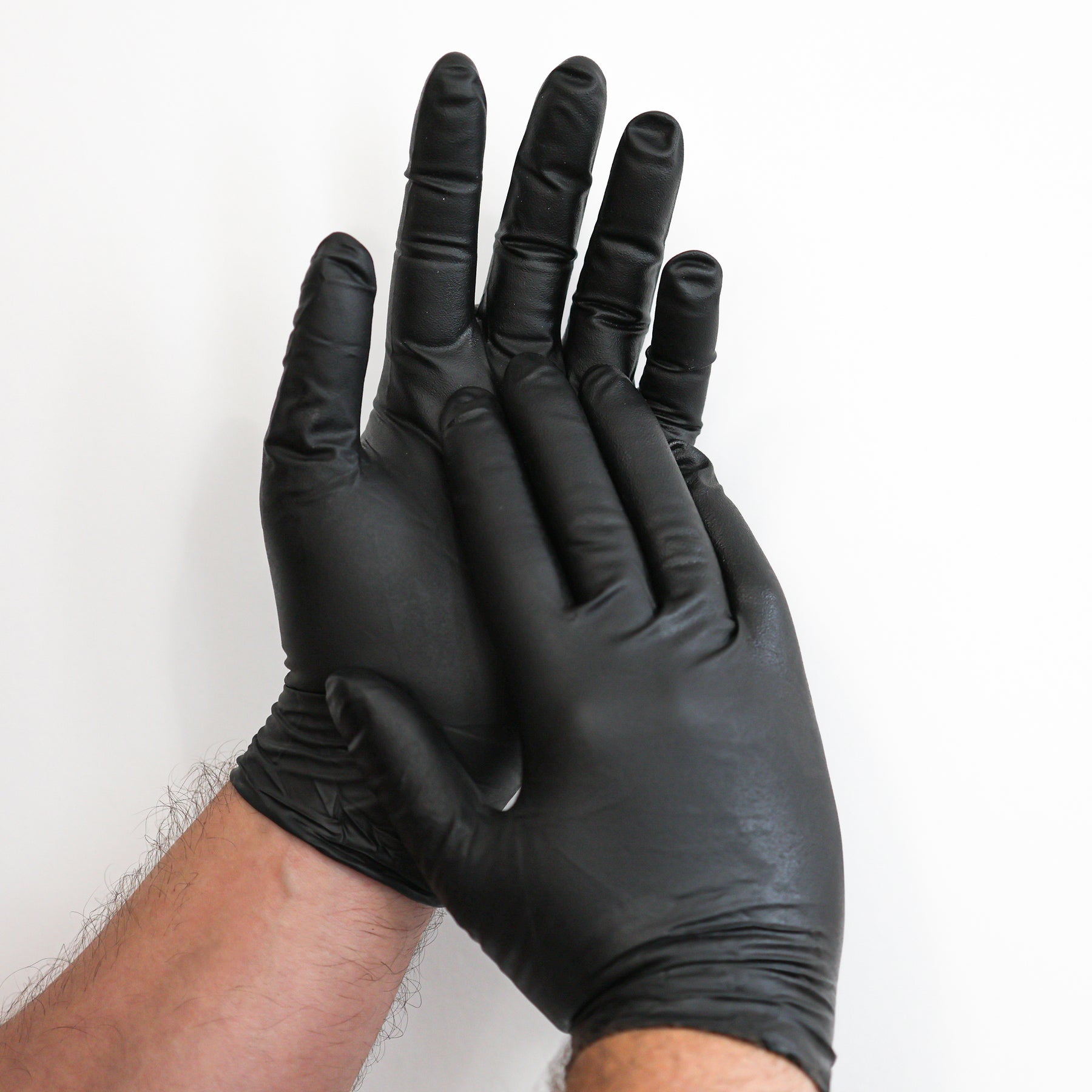 8 mil Disposable Nitrile Gloves, Black, Grain Grip, Medium, 100 ct