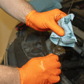 6 mil Disposable Nitrile Gloves, Orange, Diamond Grip, XL, 100 ct