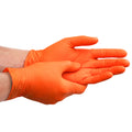 8 mil Disposable Nitrile Gloves, Orange, Diamond Grip, XXL, 100 ct