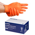 8 mil Disposable Nitrile Gloves, Orange, Diamond Grip, XL, 100 ct