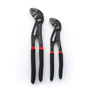 10" and 12" Tongue & Groove Pliers Set, V-Jaw, Push-Button Adjustment