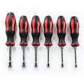 6-Piece SAE Nut Driver Set, Magnetic Socket, Hollow Shank, Comfort Grip