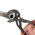 7" and 10" Tongue & Groove Plier Set, V-Jaw, Push-Button Adjustment