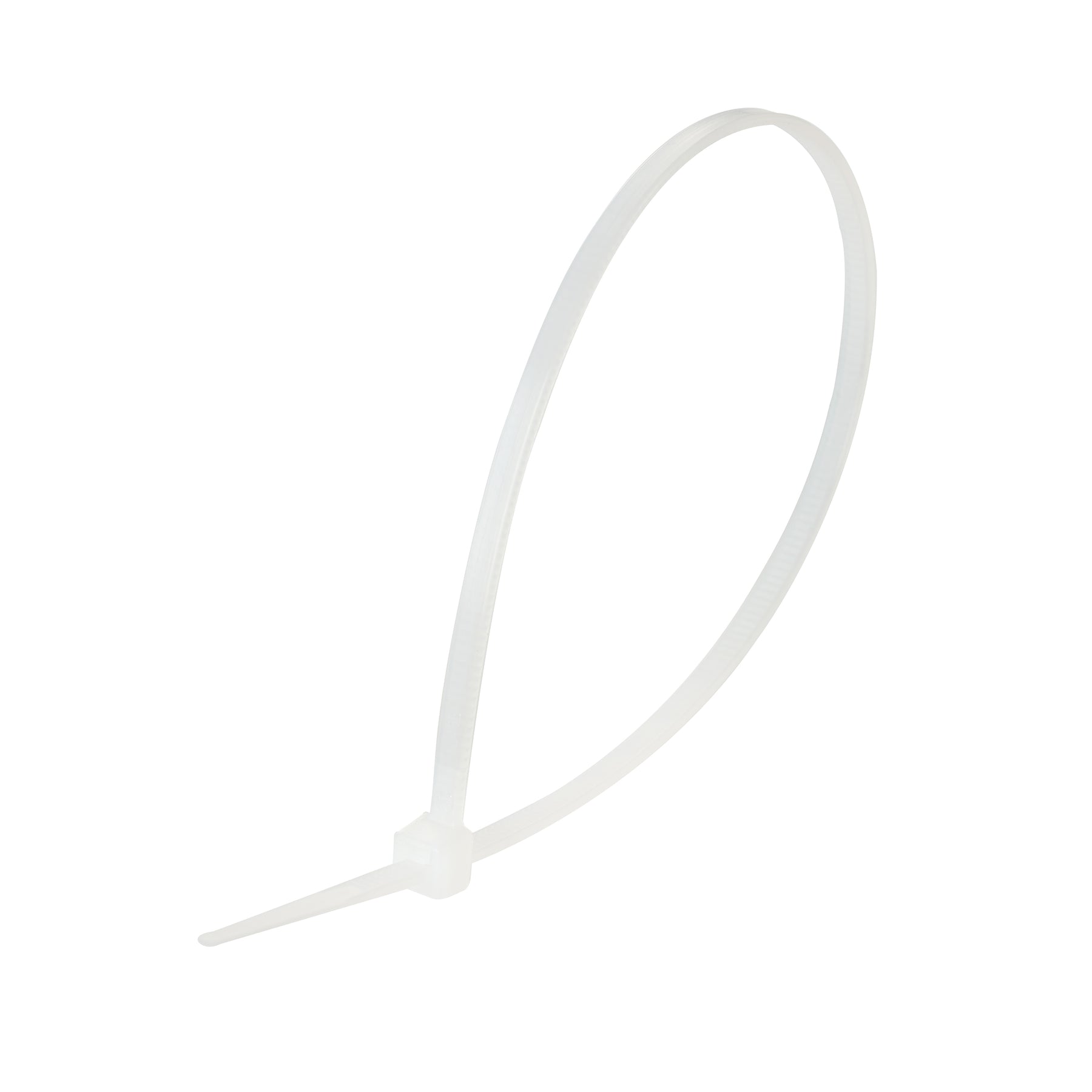 Cable Tie, 10 in Length, 40 lb Tensile Strength, Natural/White, 100-Pack