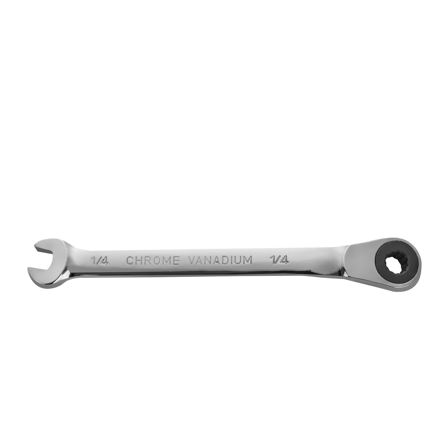 1/4" Ratcheting Combination Wrench, 12-Point Box End & Hex Opening