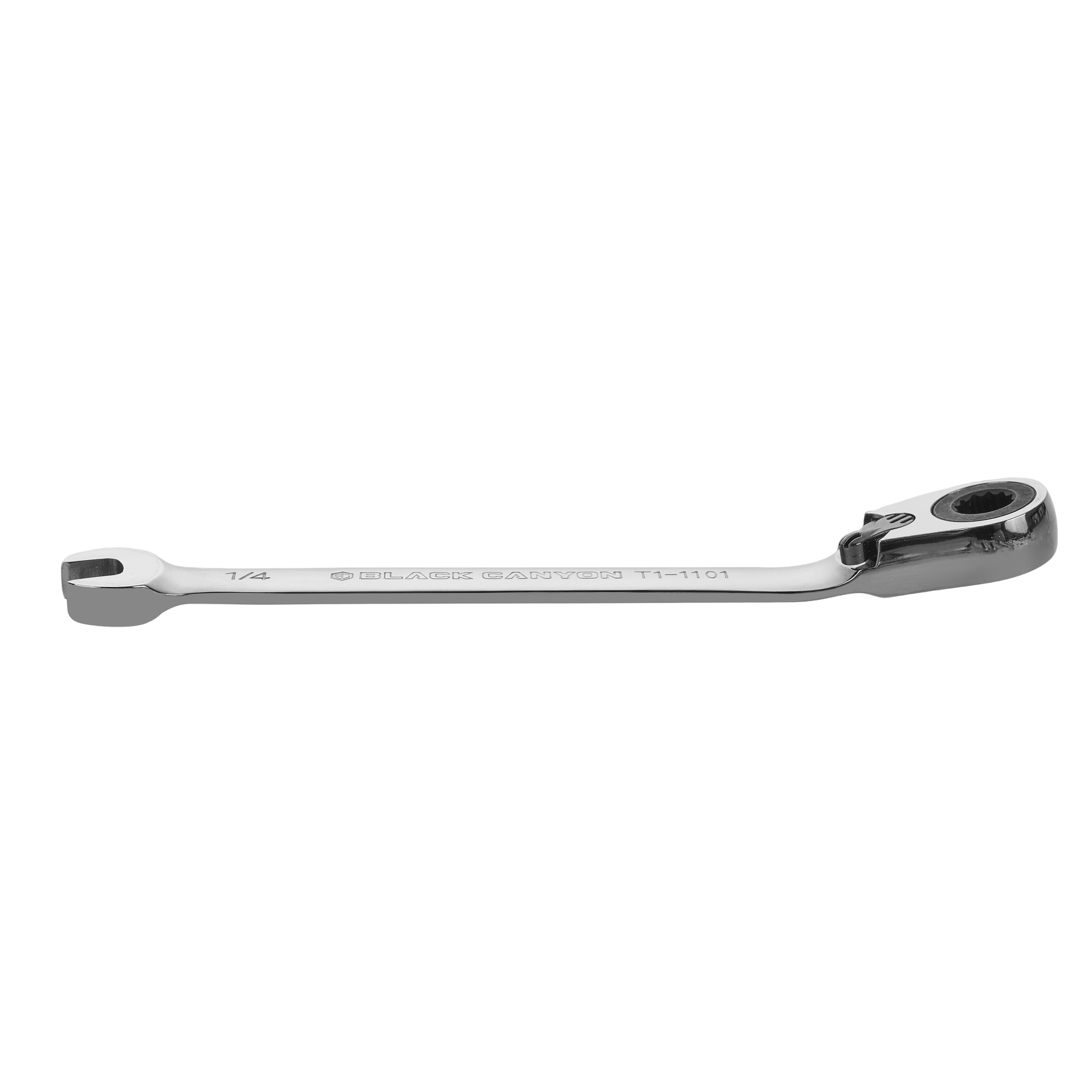 1/4" Ratcheting Combination Wrench, 12-Point Box End & Hex Opening