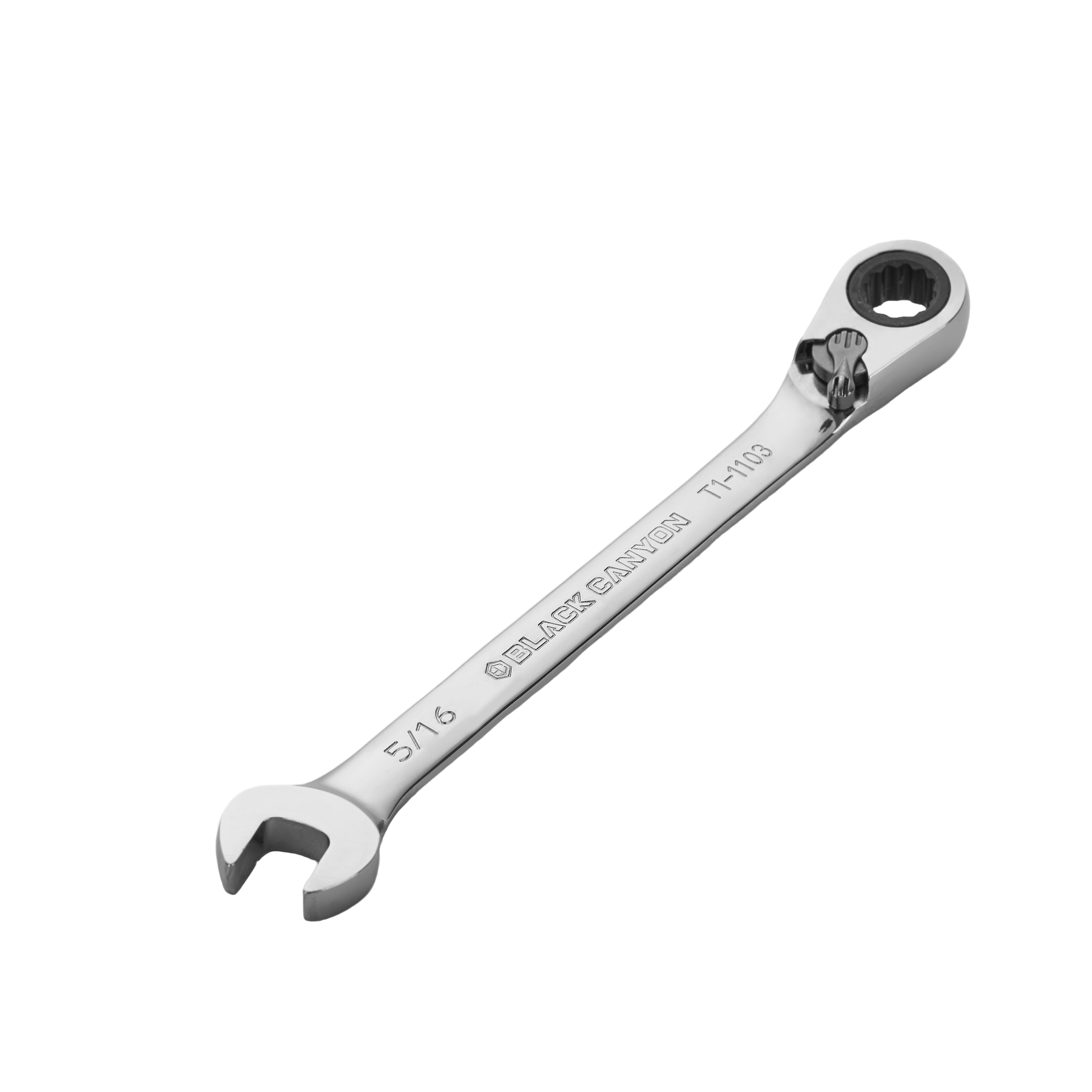 5/16" Ratcheting Combination Wrench, 12-Point Box End & Hex Opening