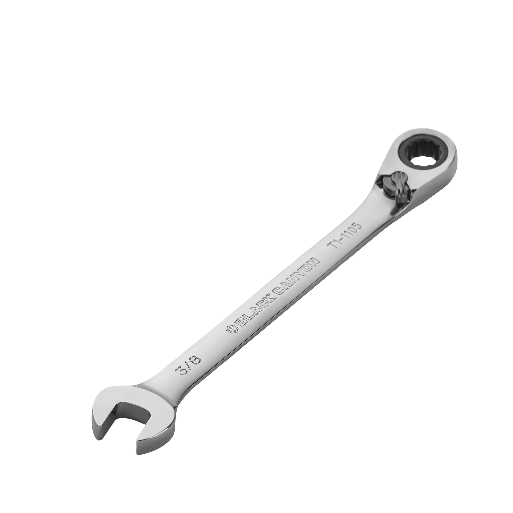 3/8" Ratcheting Combination Wrench, 12-Point Box End & Hex Opening