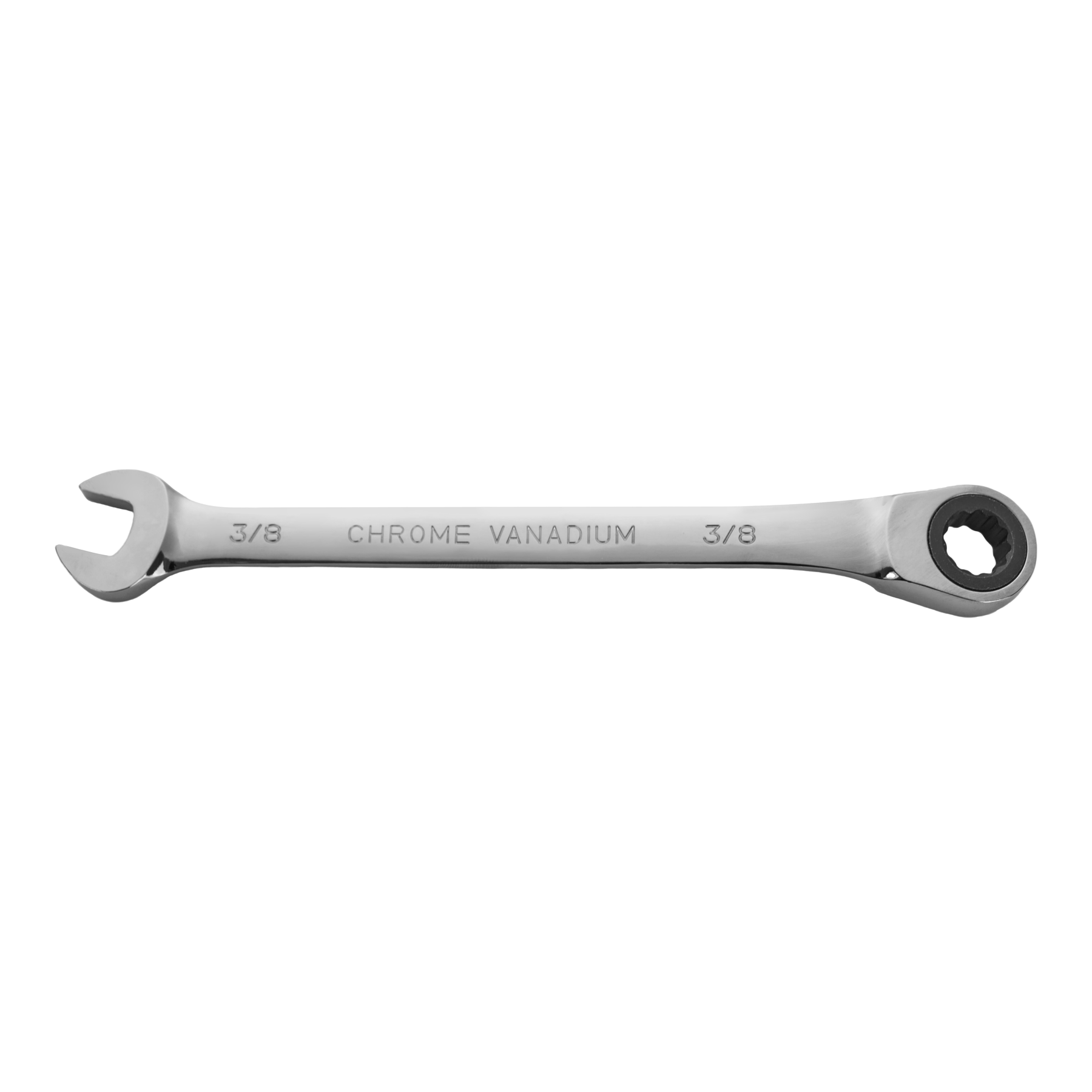 3/8" Ratcheting Combination Wrench, 12-Point Box End & Hex Opening