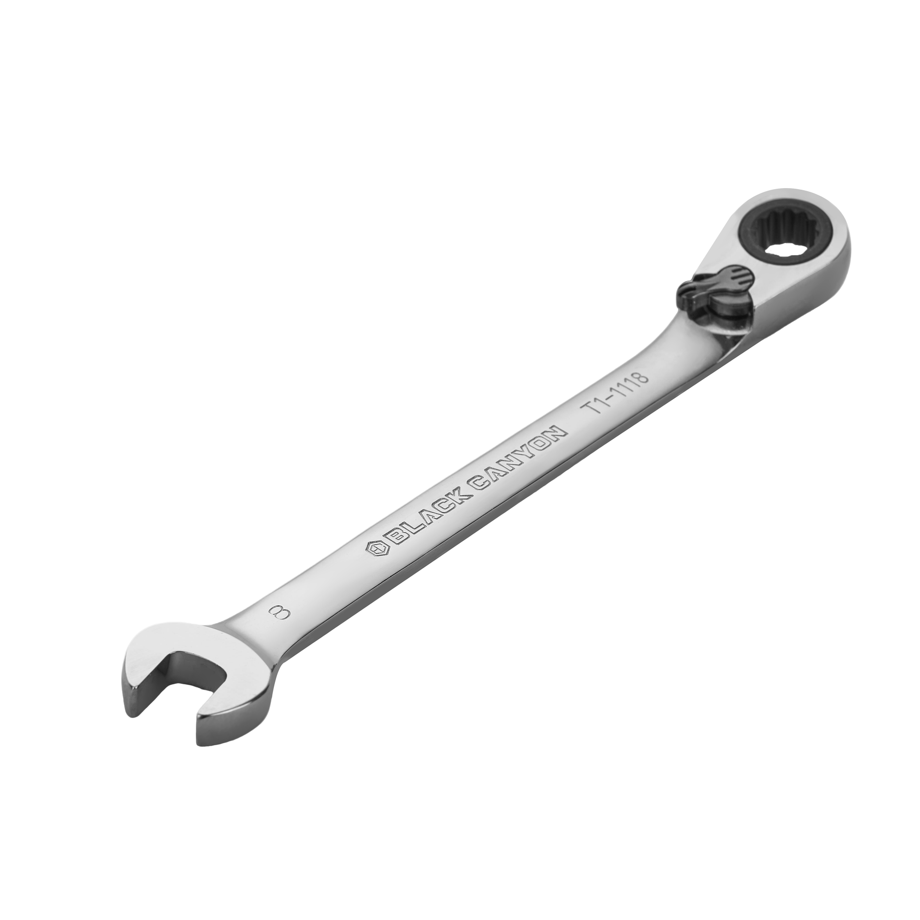 7/16" Ratcheting Combination Wrench, 12-Point Box End & Hex Opening