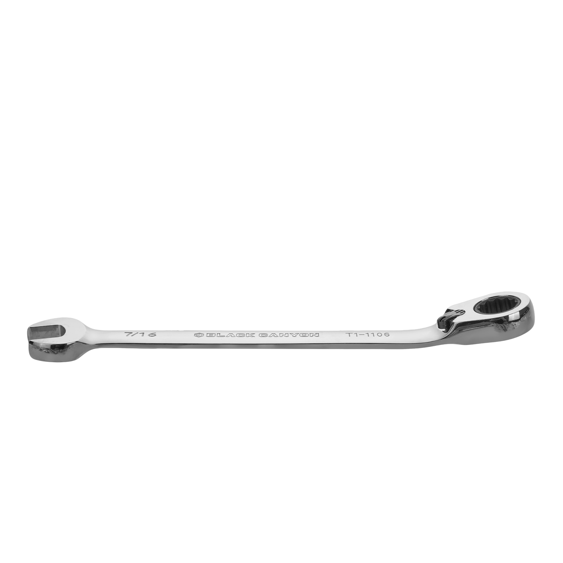 7/16" Ratcheting Combination Wrench, 12-Point Box End & Hex Opening