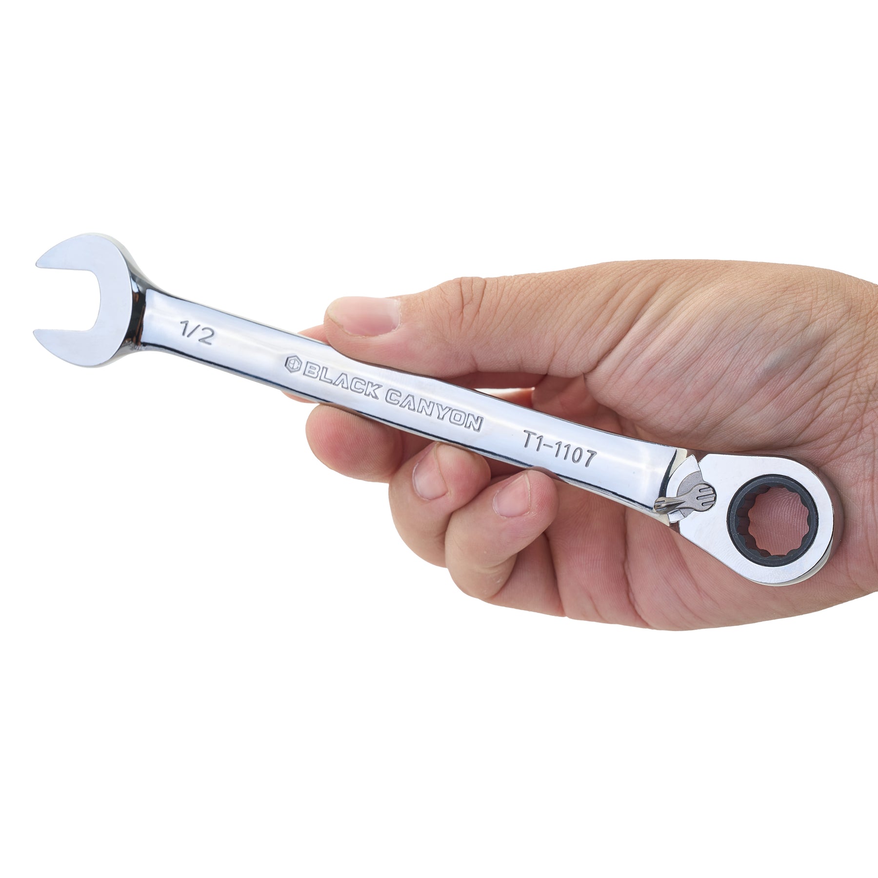 1/2" Ratcheting Combination Wrench, 12-Point Box End & Hex Opening