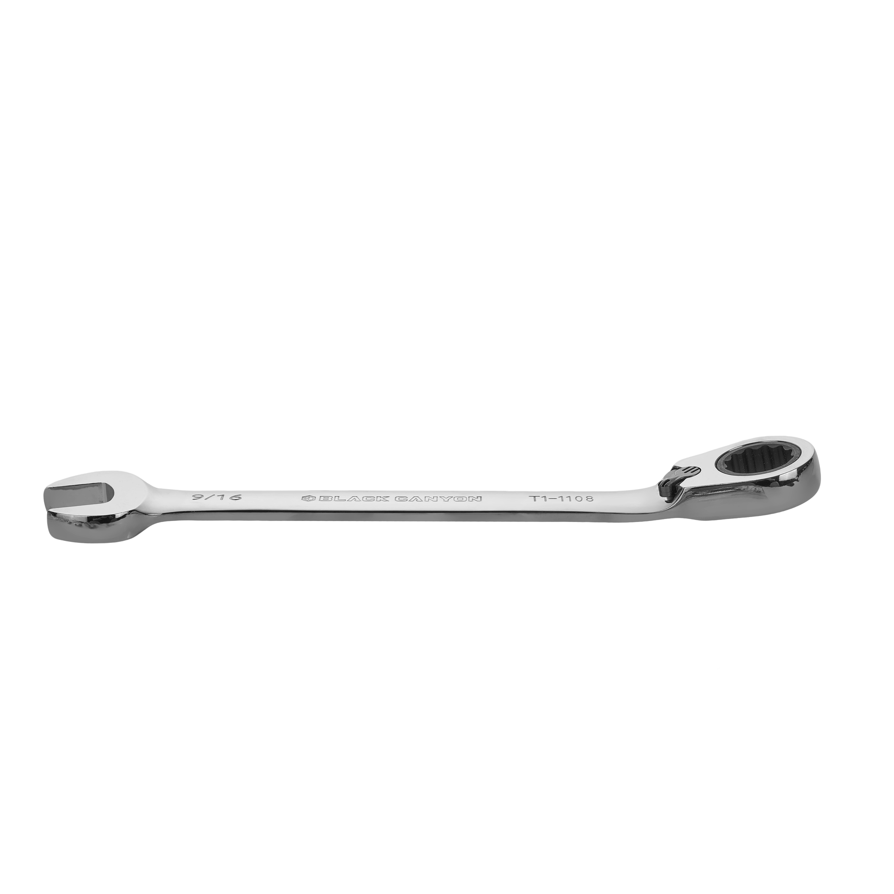 9/16" Ratcheting Combination Wrench, 12-Point Box End & Hex Opening
