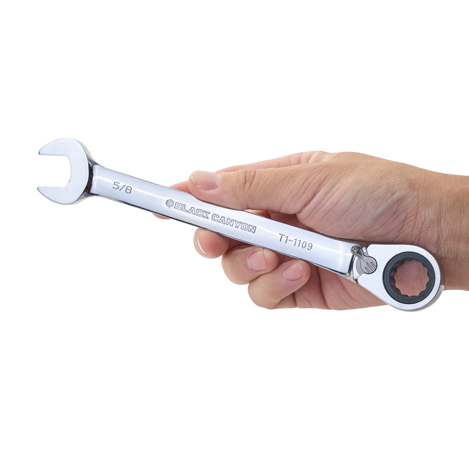 5/8" Ratcheting Combination Wrench, 12-Point Box End & Hex Opening