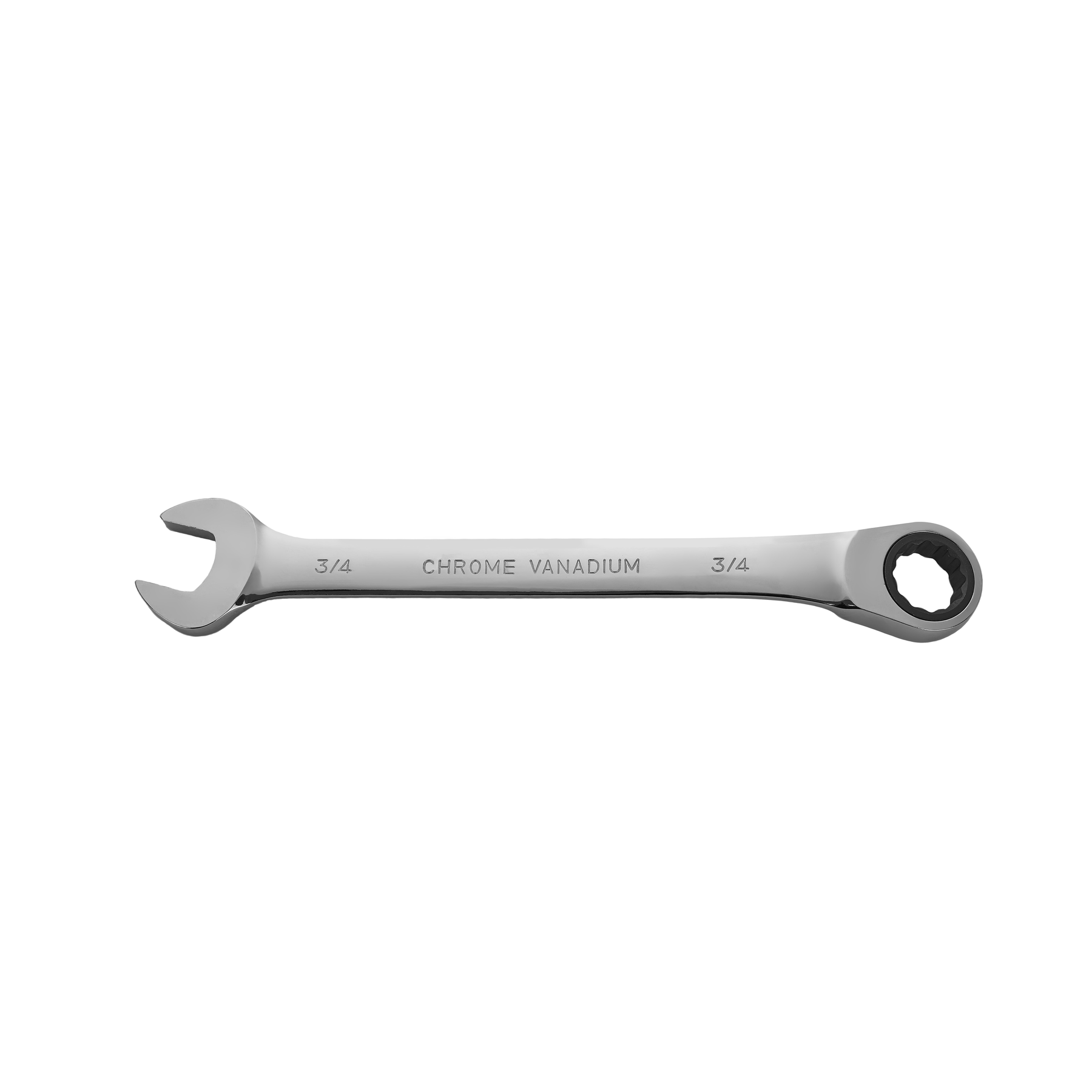 3/4" Ratcheting Combination Wrench, 12-Point Box End & Hex Opening
