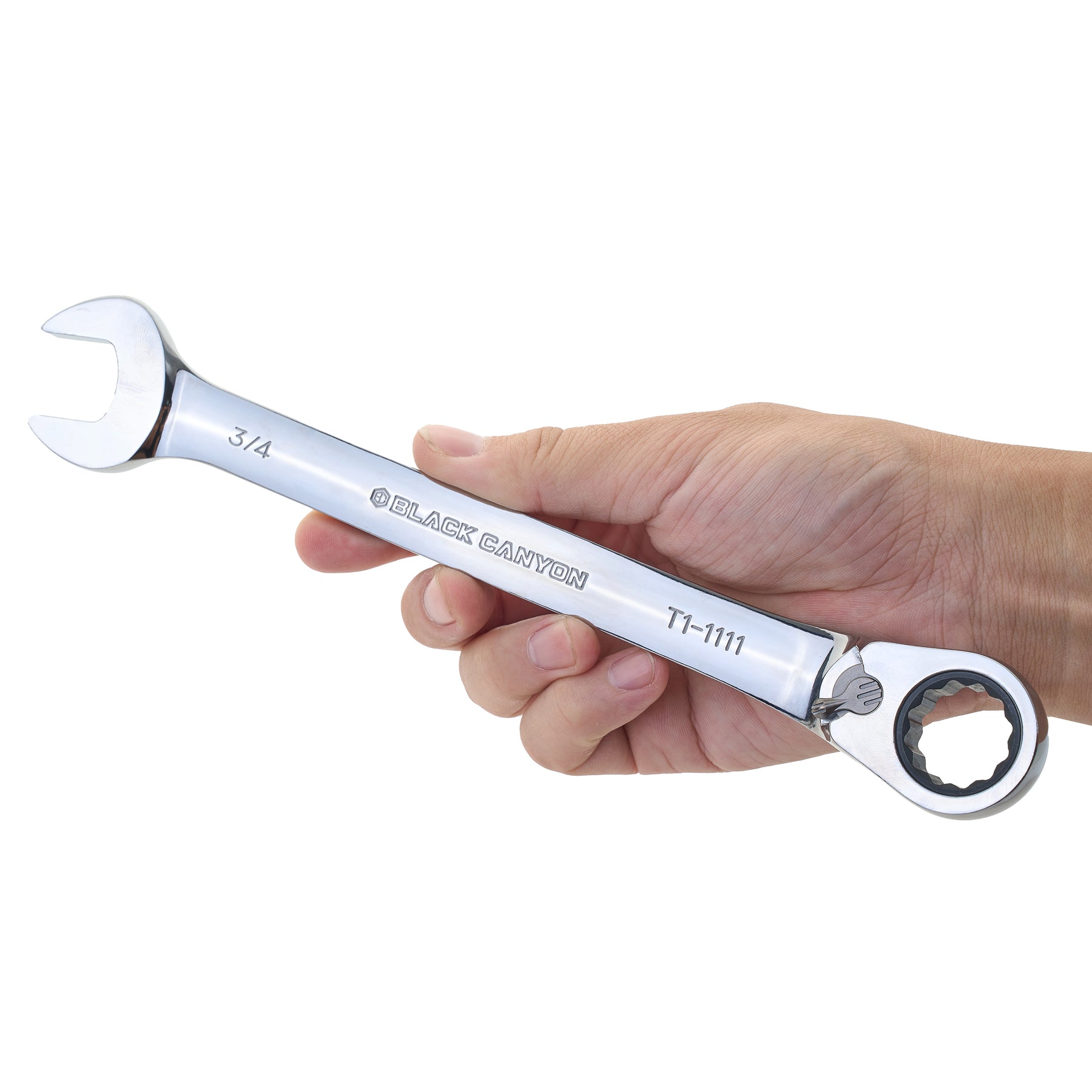 3/4" Ratcheting Combination Wrench, 12-Point Box End & Hex Opening
