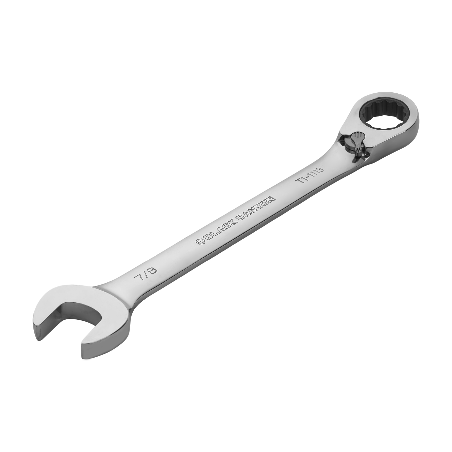 7/8" Ratcheting Combination Wrench, 12-Point Box End & Hex Opening