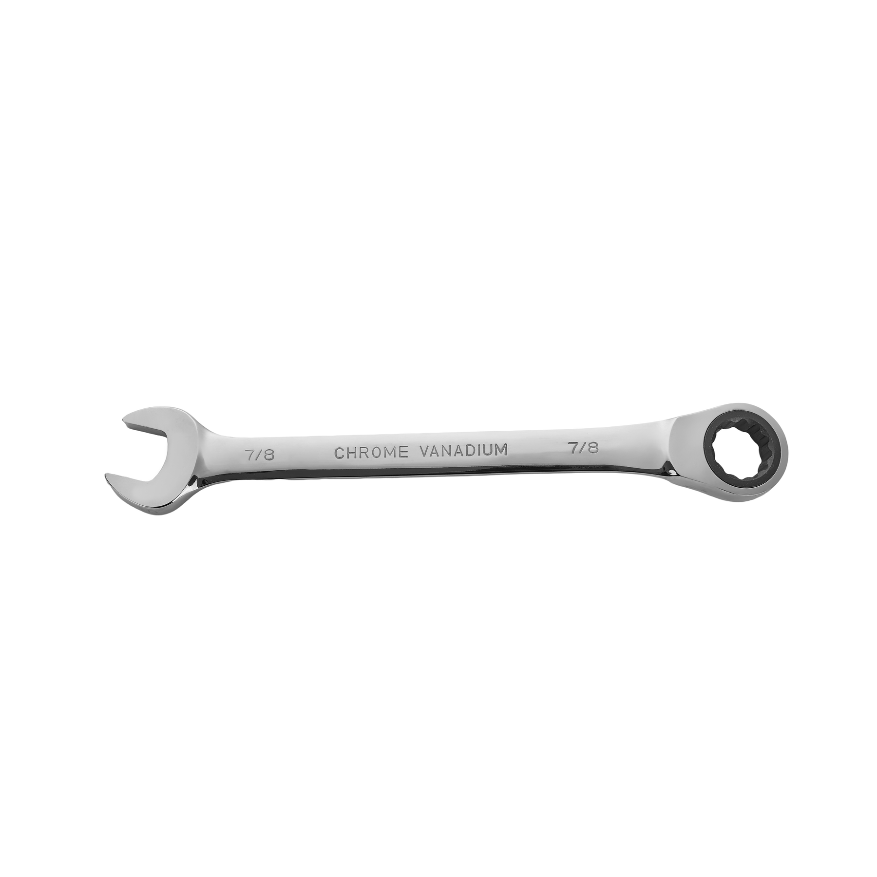 7/8" Ratcheting Combination Wrench, 12-Point Box End & Hex Opening