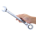 1" Ratcheting Combination Wrench, 12-Point Box End & Hex Opening