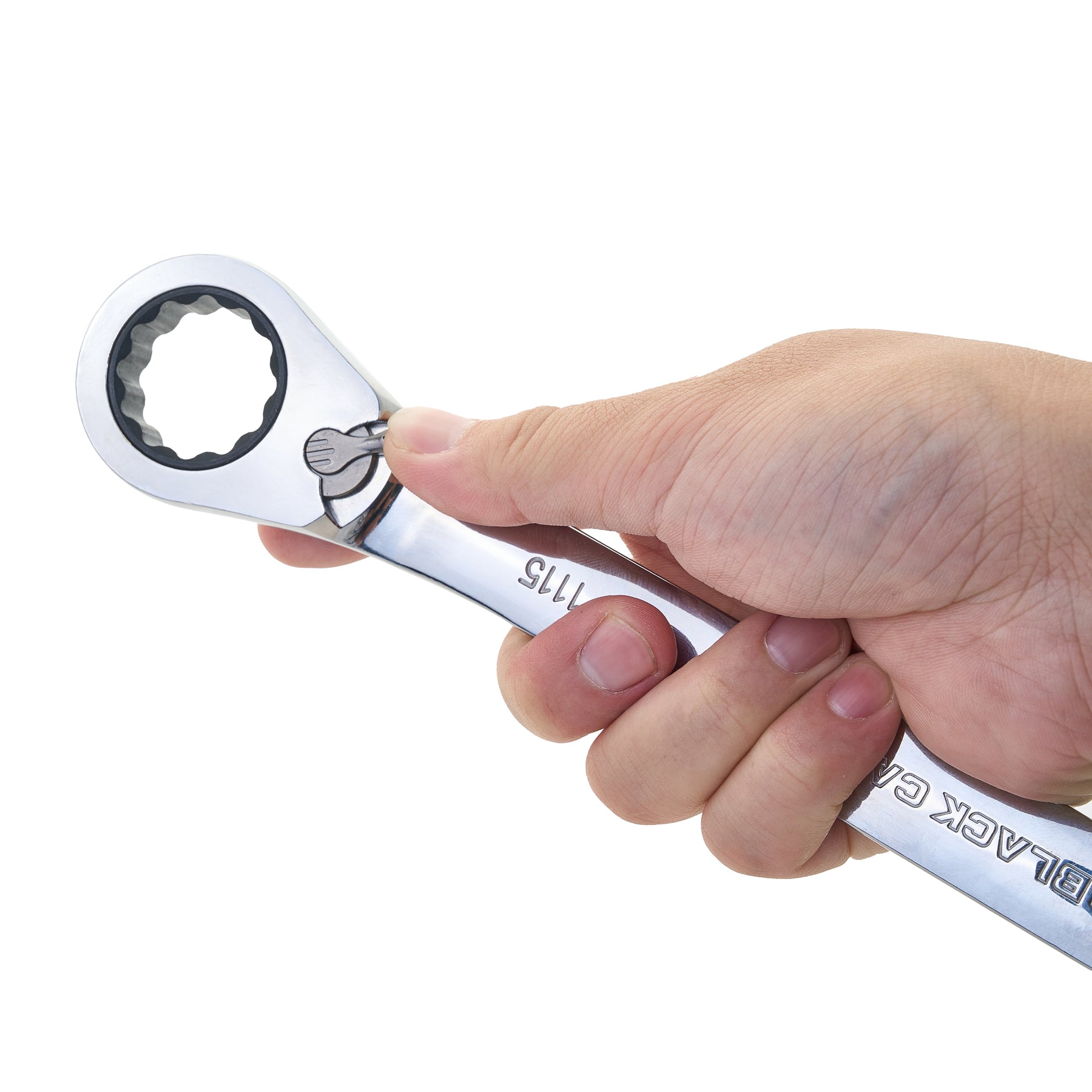 1" Ratcheting Combination Wrench, 12-Point Box End & Hex Opening