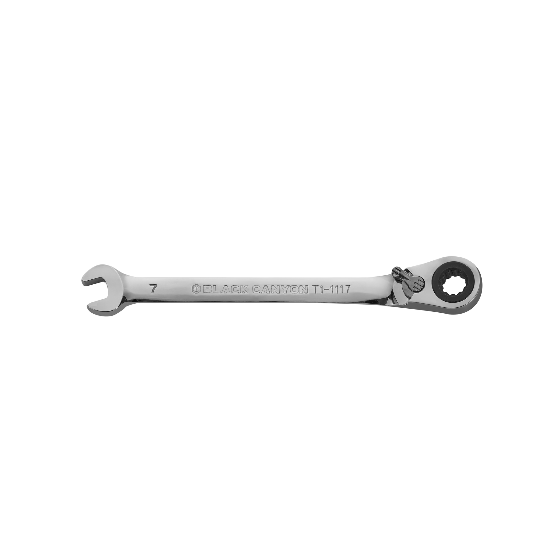 7mm Ratcheting Combination Wrench, 12-Point Box End & Hex Opening