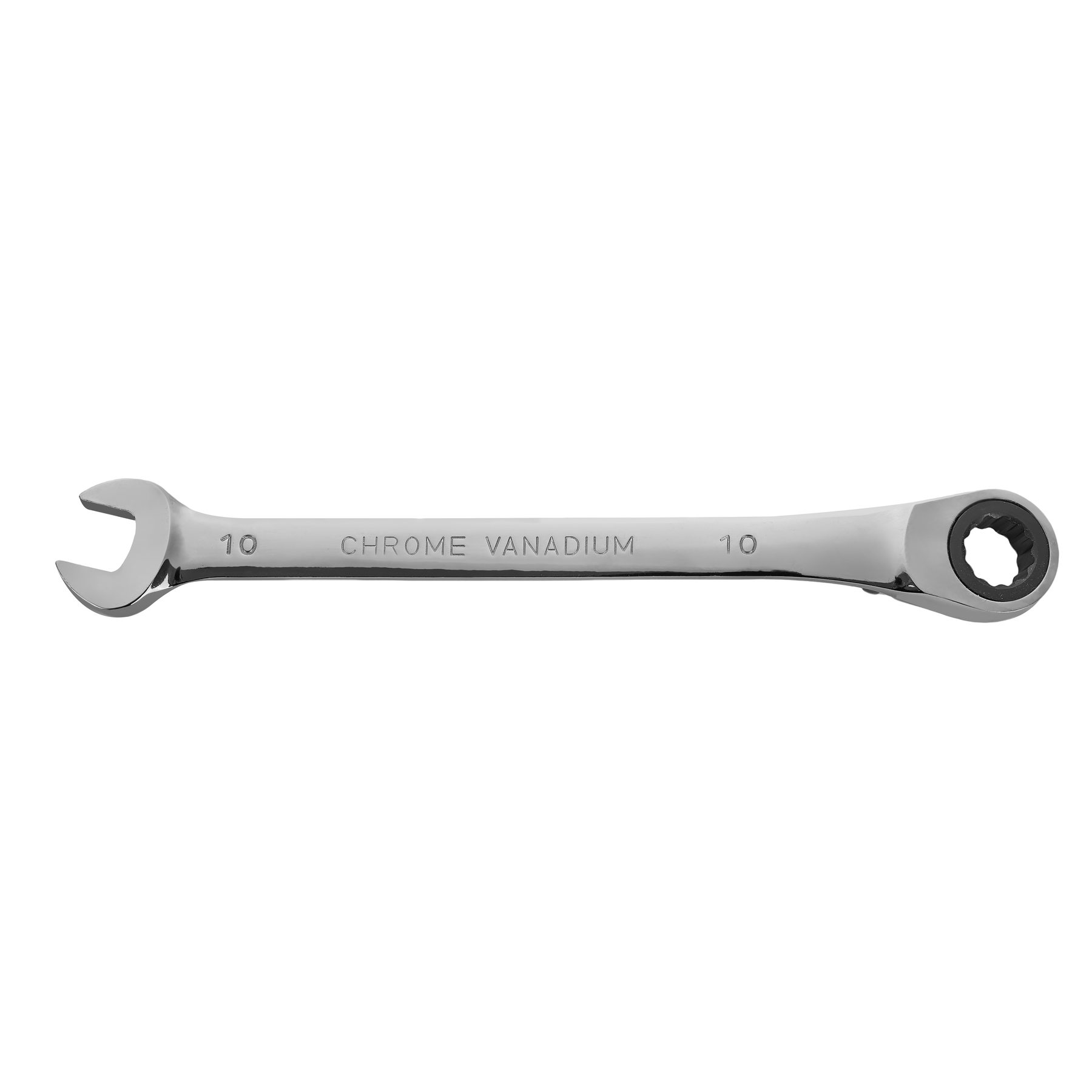 10mm Ratcheting Combination Wrench, 12-Point Box End & Hex Opening