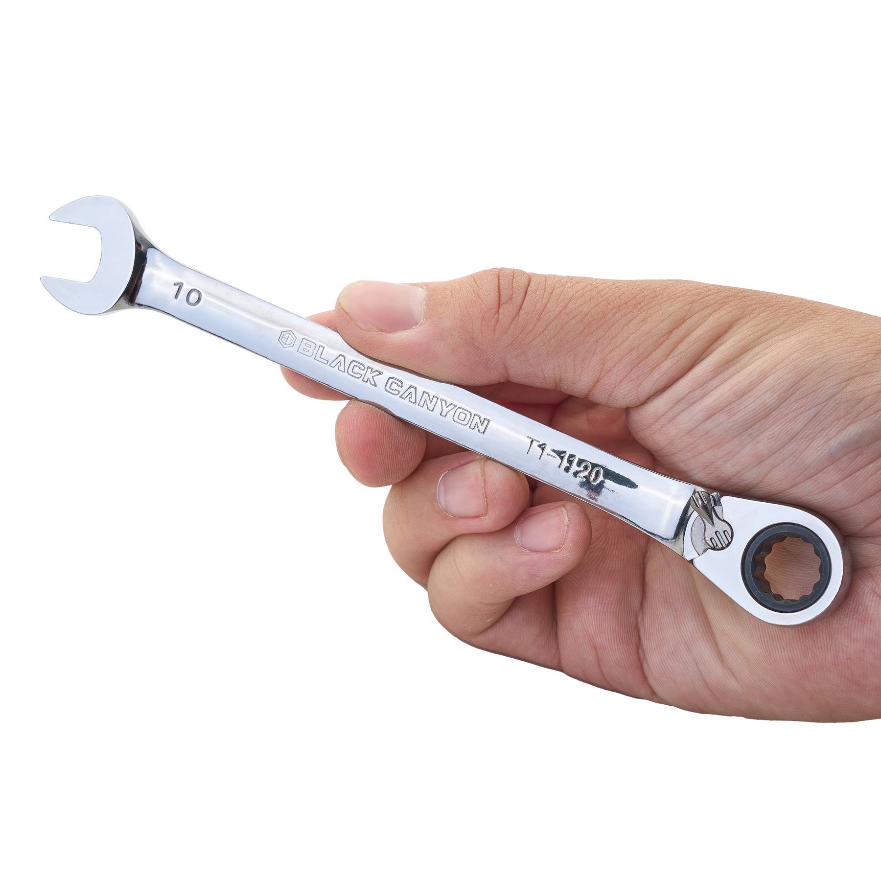 10mm Ratcheting Combination Wrench, 12-Point Box End & Hex Opening