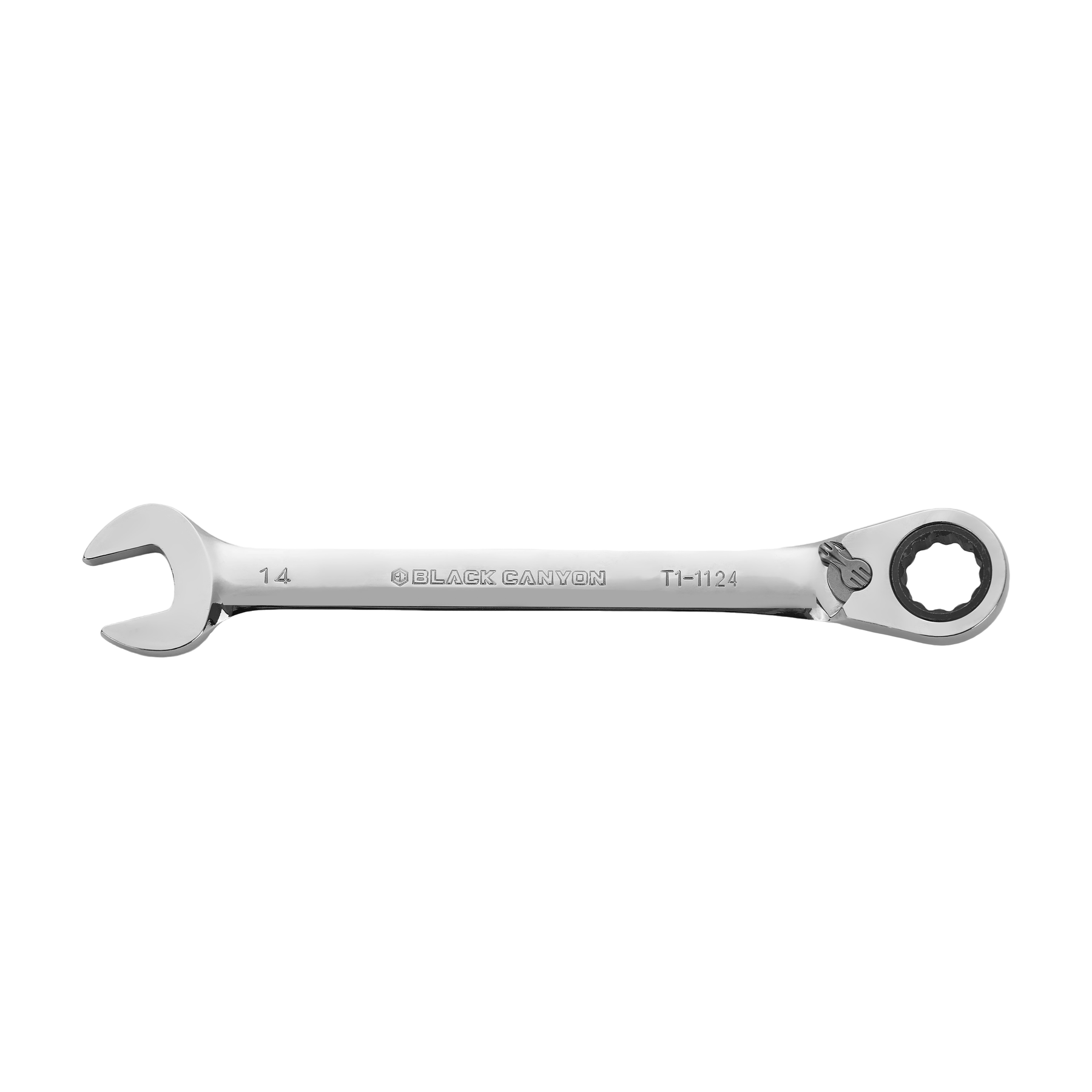 14mm Ratcheting Combination Wrench, 12-Point Box End & Hex Opening