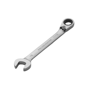 15mm Ratcheting Combination Wrench, 12-Point Box End & Hex Opening