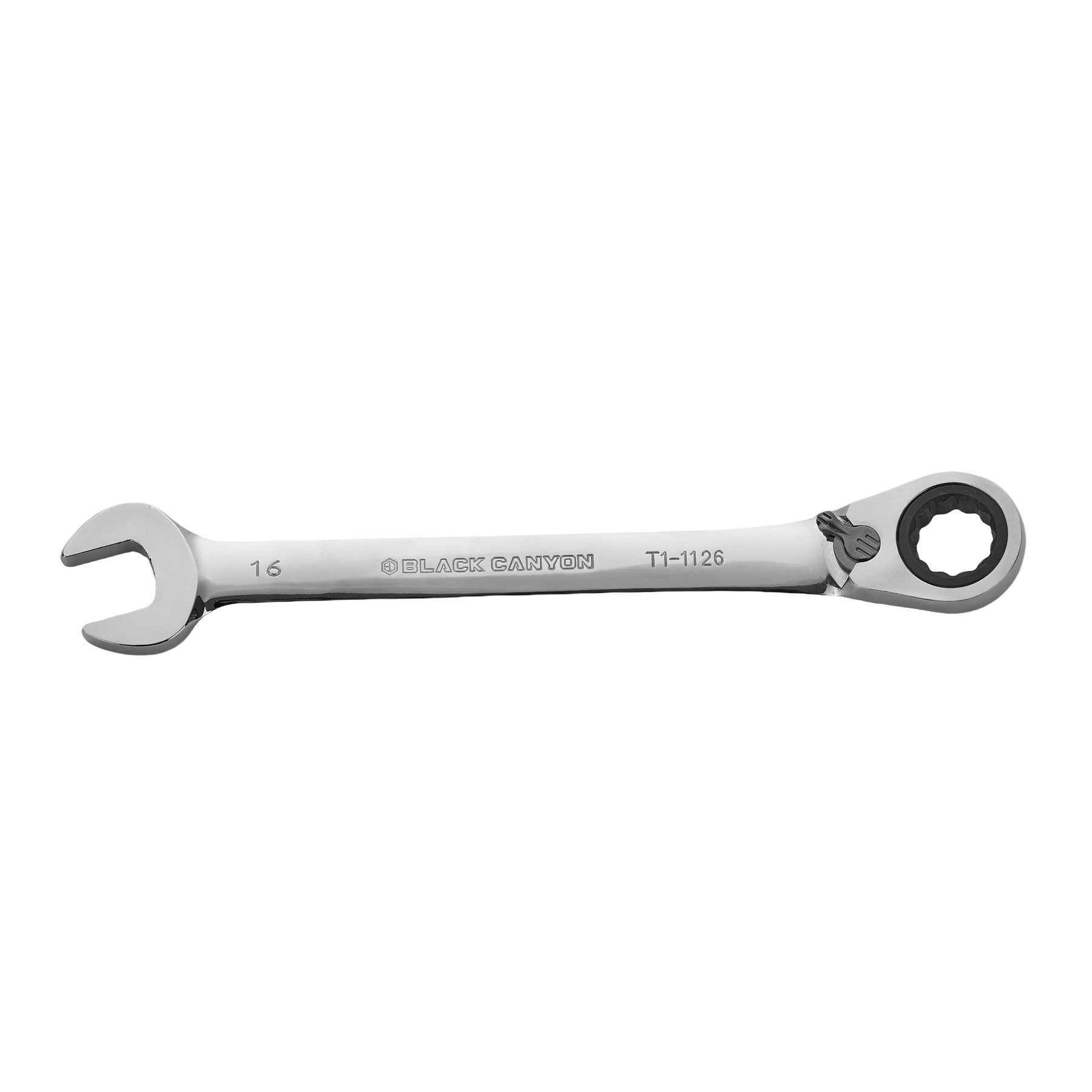 16mm Ratcheting Combination Wrench, 12-Point Box End & Hex Opening