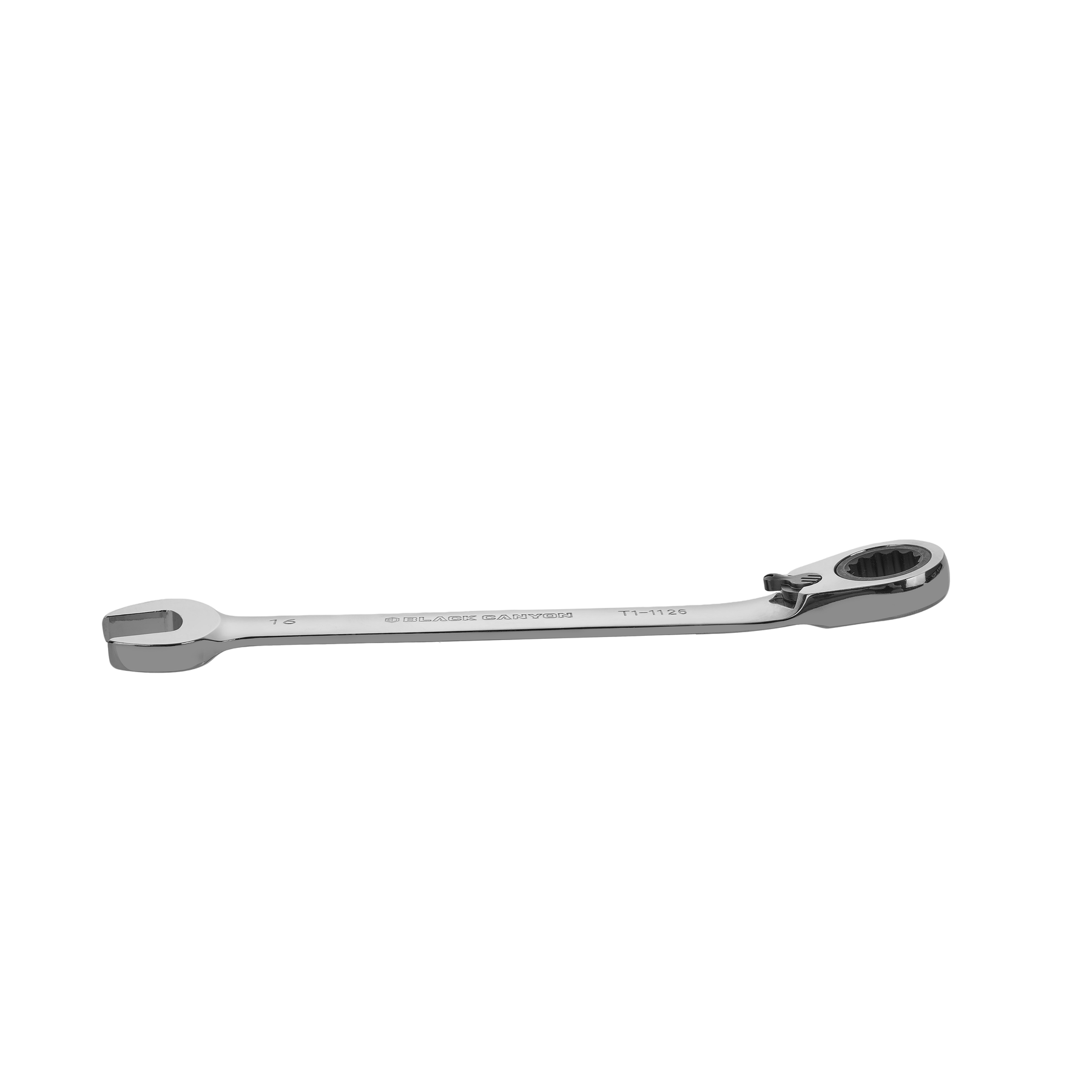 16mm Ratcheting Combination Wrench, 12-Point Box End & Hex Opening