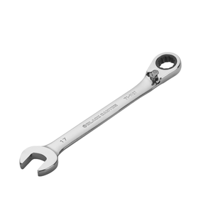 17mm Ratcheting Combination Wrench, 12-Point Box End & Hex Opening