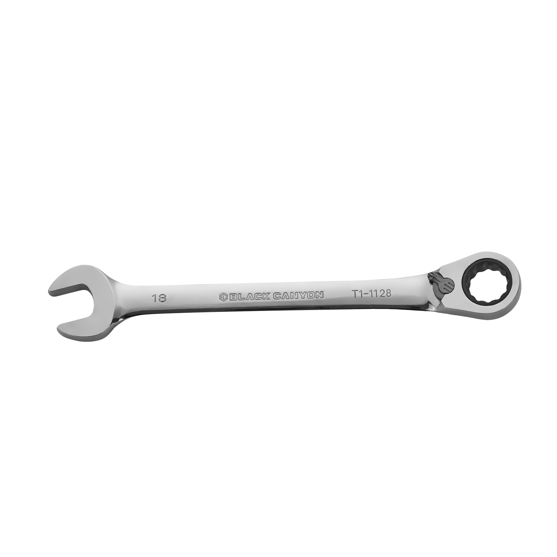 18mm Ratcheting Combination Wrench, 12-Point Box End & Hex Opening