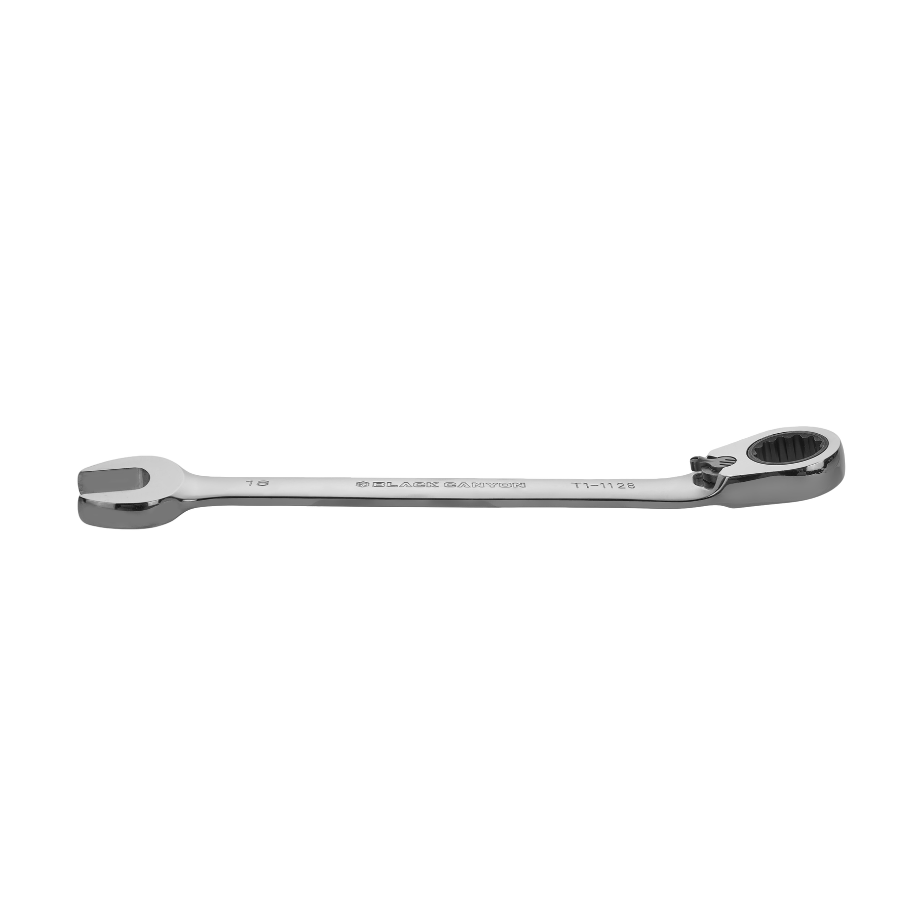 18mm Ratcheting Combination Wrench, 12-Point Box End & Hex Opening