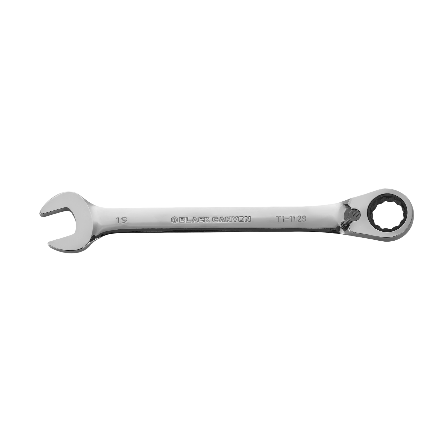 19mm Ratcheting Combination Wrench, 12-Point Box End & Hex Opening