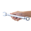 19mm Ratcheting Combination Wrench, 12-Point Box End & Hex Opening