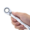 19mm Ratcheting Combination Wrench, 12-Point Box End & Hex Opening