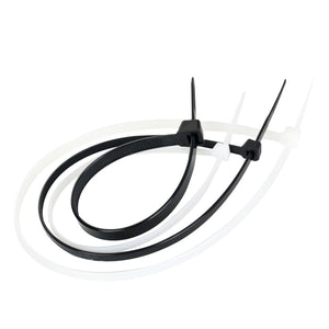 4 in and 8 in Cable Tie, White and Black , 400-Pack