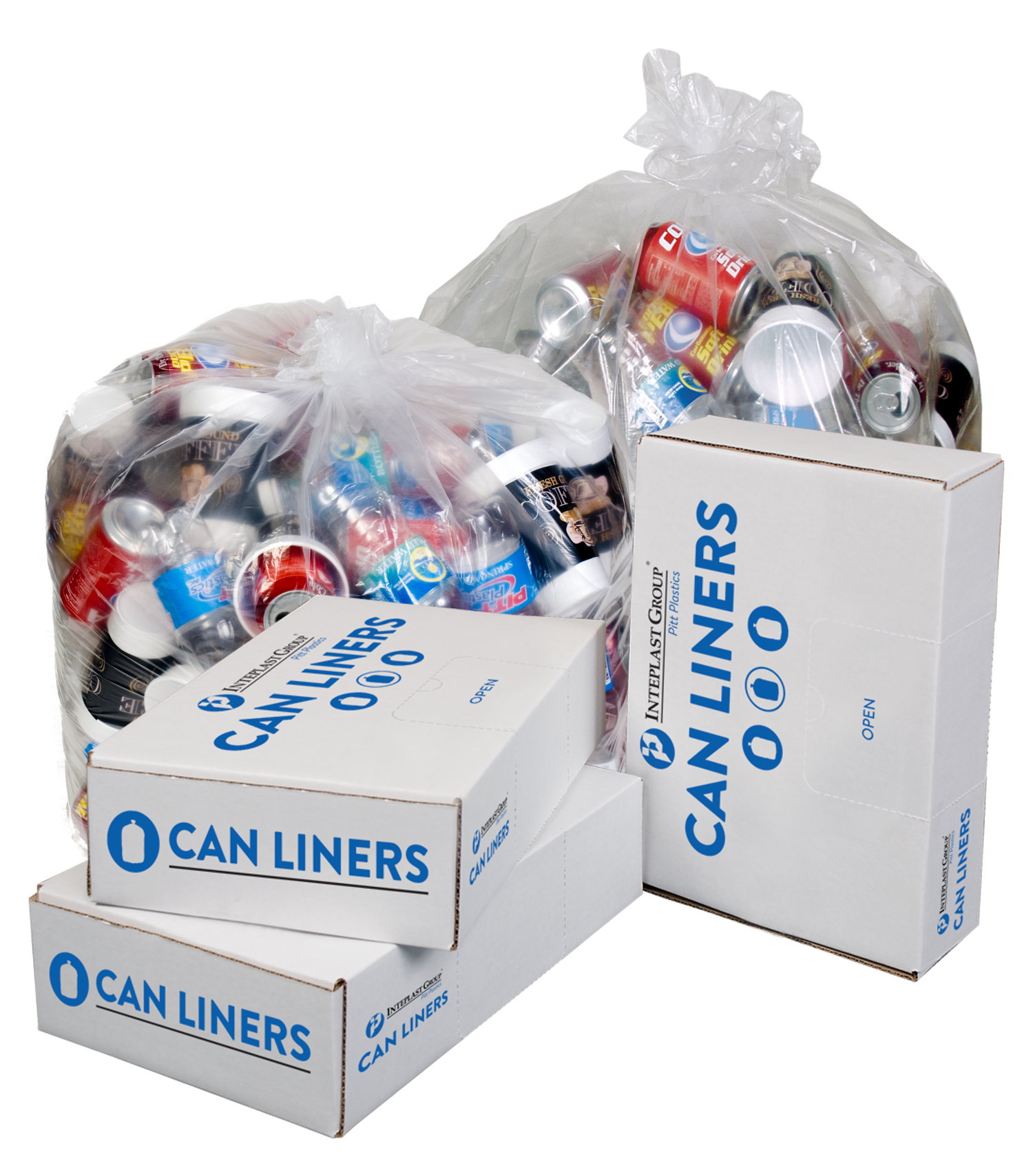 36x58" Heavy Duty LLDPE Liners, 55-60 Gallon Capacity, Clear, 100 Bags