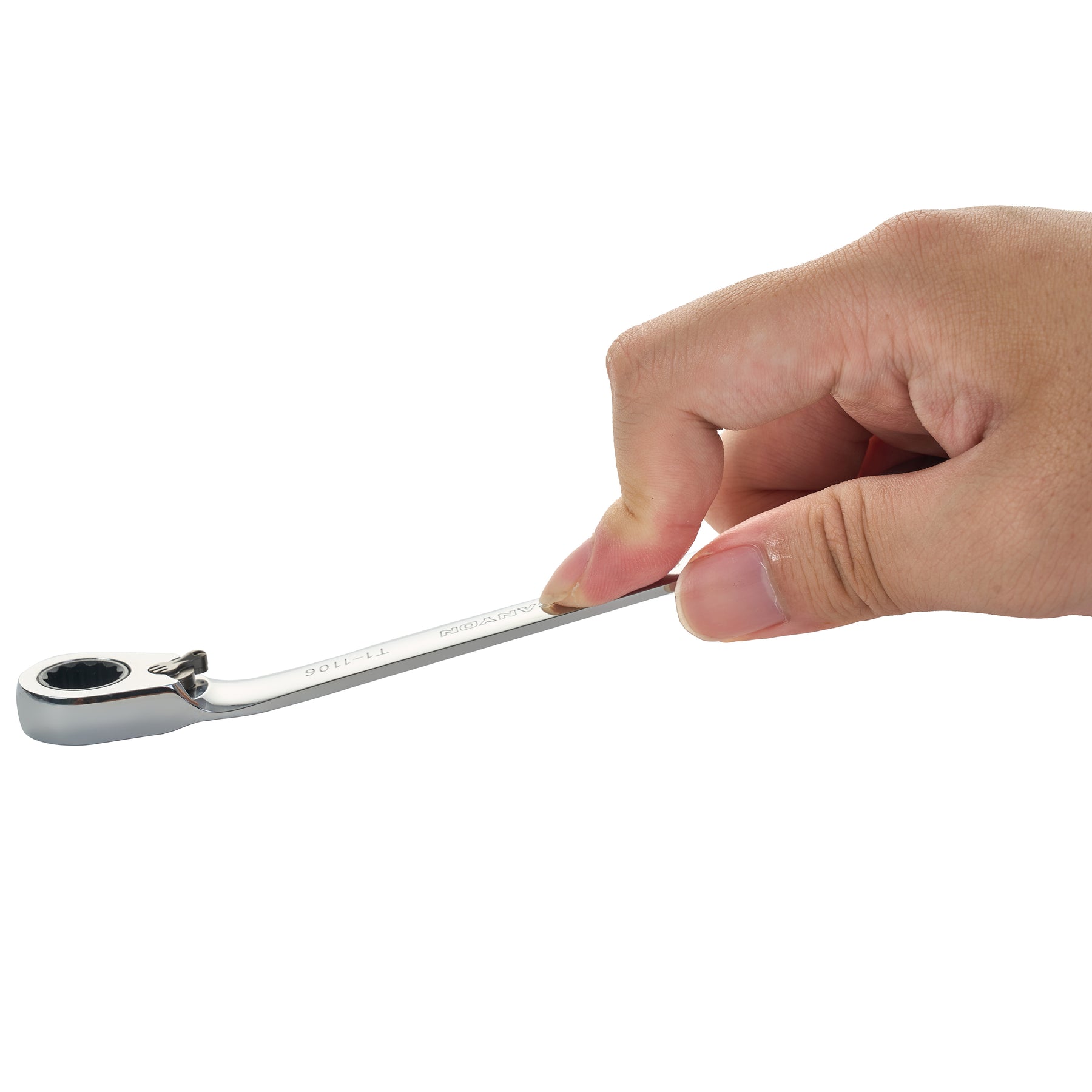 7/16" Ratcheting Combination Wrench, 12-Point Box End & Hex Opening