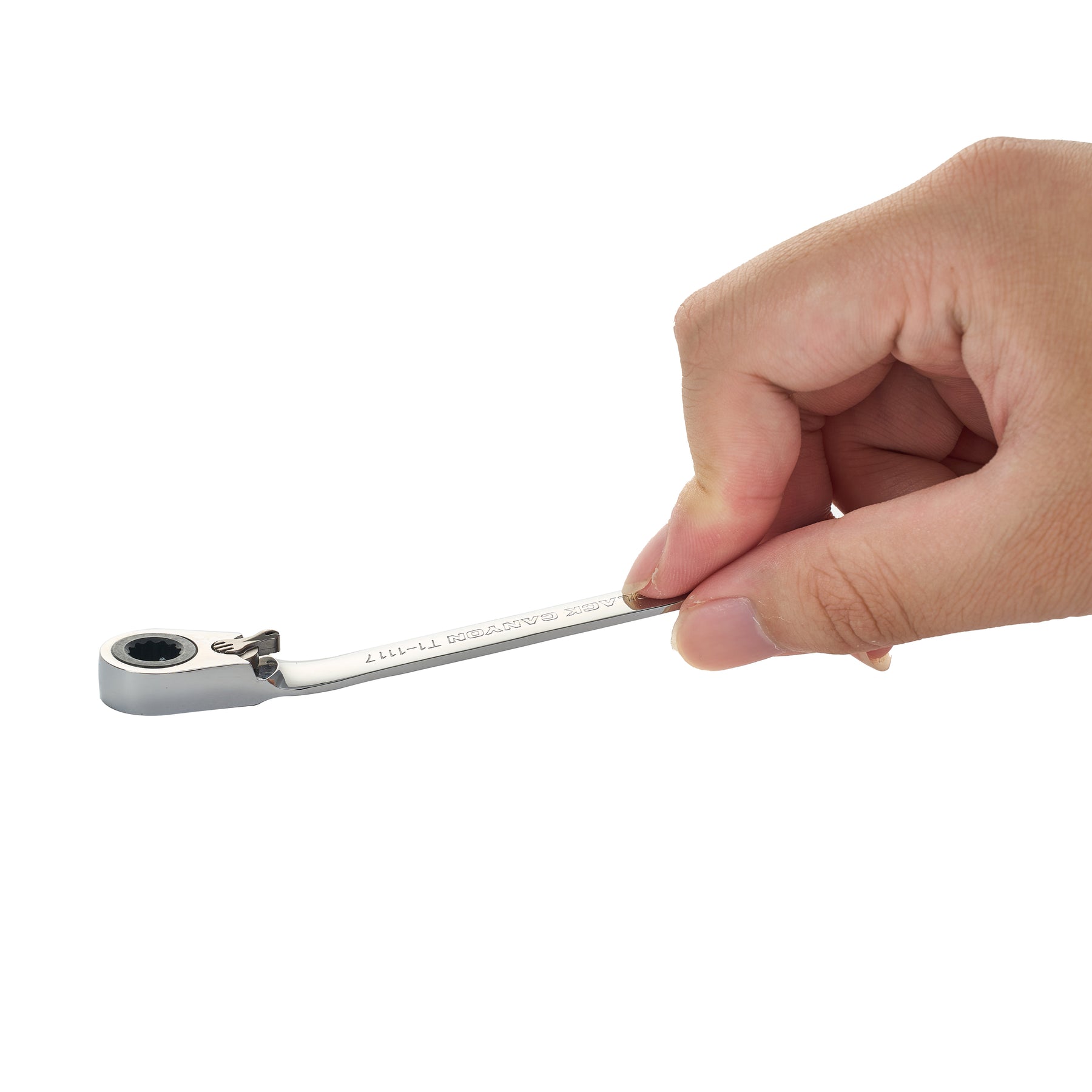 7mm Ratcheting Combination Wrench, 12-Point Box End & Hex Opening