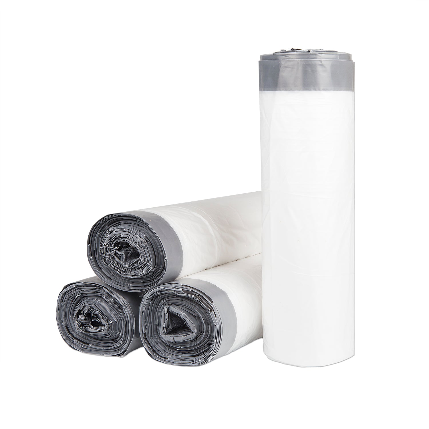 24x28" LLDPE Drawstring Trash Liners, White, 300 Bags